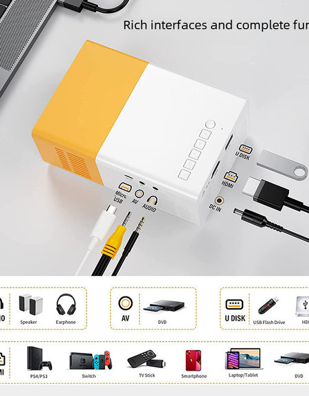 Cross-border YG300 Mini Projector Home Led Portable Small Projector HD 1080p Foreign Trade