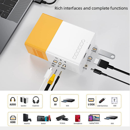 Cross-border YG300 Mini Projector Home Led Portable Small Projector HD 1080p Foreign Trade