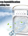 3 In 1 Summer Cooling Fan Portable Desktop Humidifier USB Mini Air Conditioners Night Light Water Mist For Home Or Office