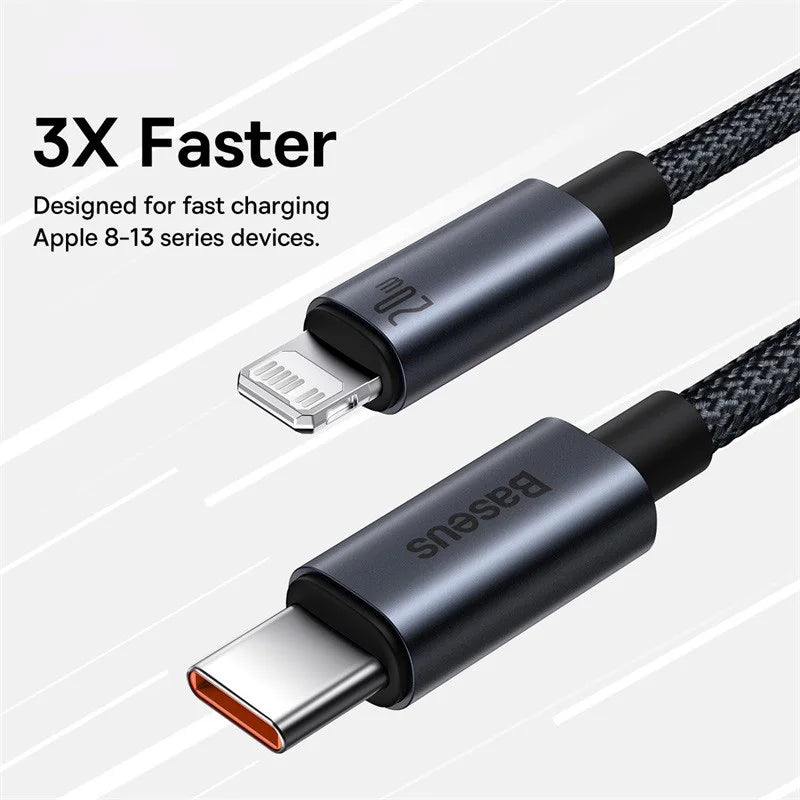 Baseus USB Cable For iPhone 13 12 11 pro max iPhone USB Cable Fast Charging For iPhone X XR 8 USB Type C to lightning Cable